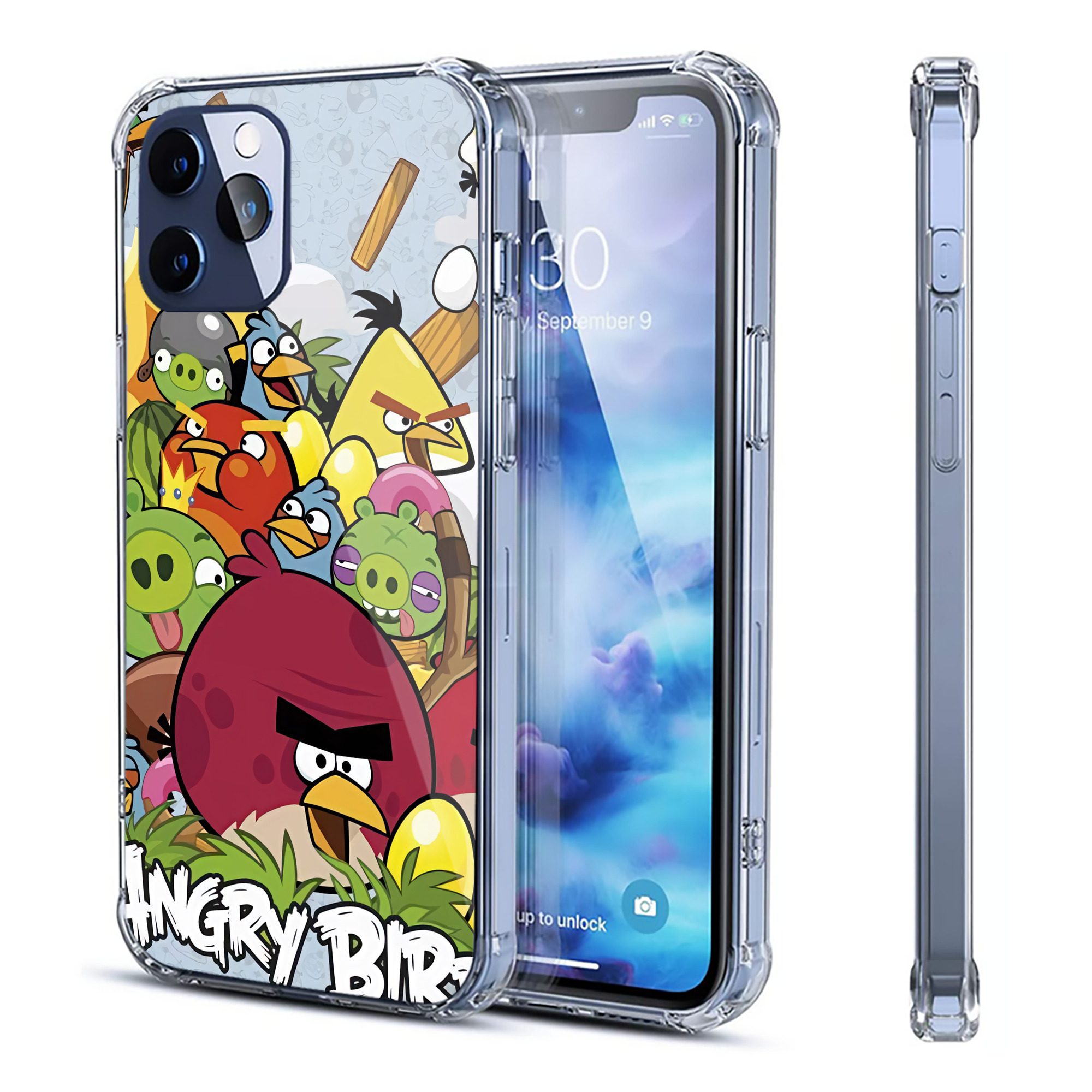 （画像用） Angry Birds アングリーバード 【iPhone 12シリーズ対応】透明スマホケース（クリアソフトケース）
